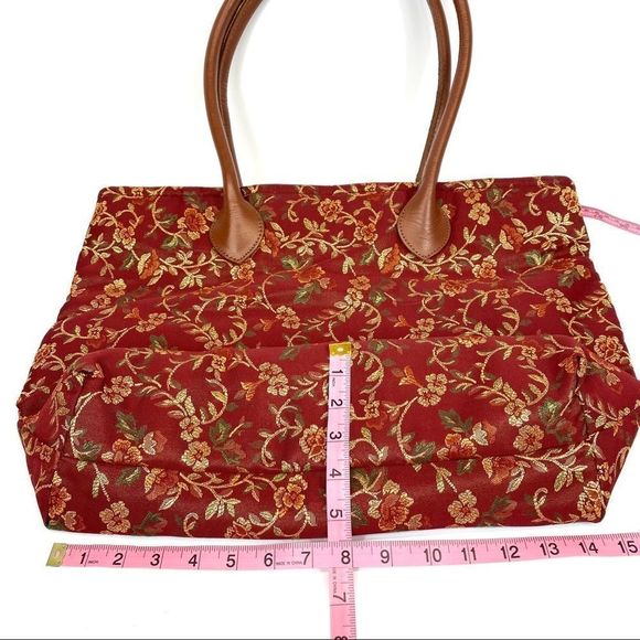 Pasttimes vintage floral fabric large tote bag w pouch - Picture 12 of 15